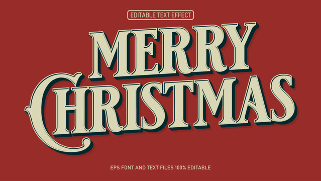 Merry Christmas text,Vintage style editable text effect
