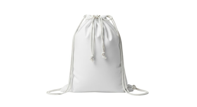 Blank white drawstring backpack bag for branding