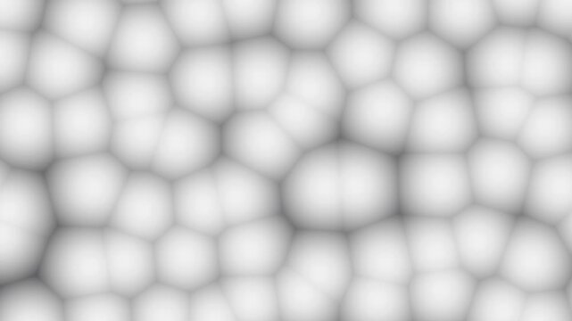 Microscopic organic cells pulsing with light in a fluidic dynamic motion against a black background