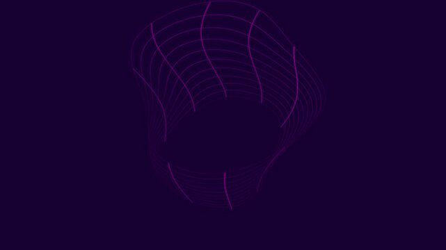 Outline Hands Waving in Motion Graphic Sequence Against Deep Purple Background