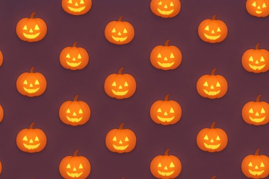 Halloween pumpkins seamless pattern background