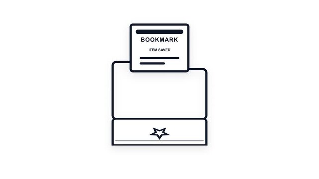 Minimalist Line Art Illustration of a Bookmark Icon.