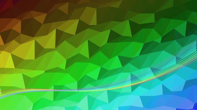 Vibrant Rainbow Low Poly Geometric Abstract Background with Triangular Pattern