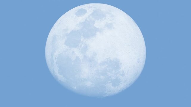 Beautiful moon phases over blue sky 3d animations