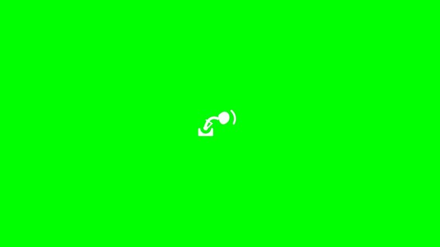 White Robotic Arm Rotating on Bright Green Screen Background.