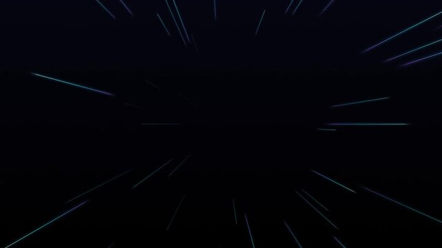 Abstract cosmic speed lines radiating in dark space for hyperspace travel concept