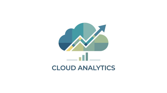 Business cloud analytics data growth logo.