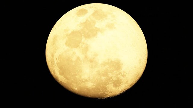 Beautiful moon phases over night sky 3d animations