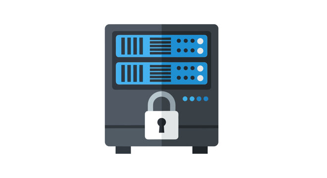 Secure Server and Data Protection Vector Icon - Cybersecurity and Cloud Storage Privacy Concept