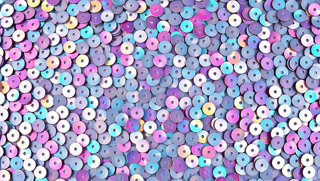 Iridescent Pastel Purple Sequins Background Texture Macro Seamless Pattern