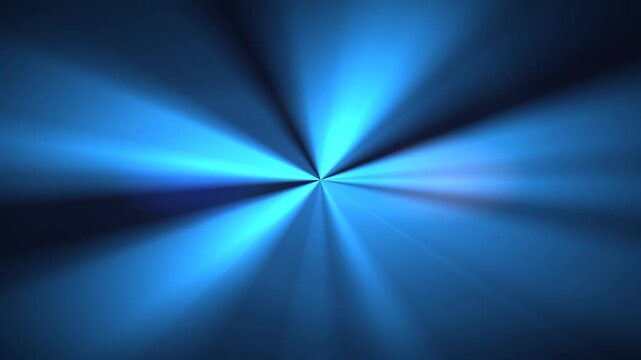 Rotating Blue Radial Light Rays on Dark &ndash; Abstract Magnetic Field, Sci-Fi Energy Burst & Spotlight Background Loop