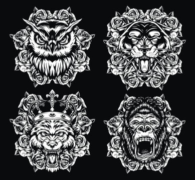 Floral animal designs