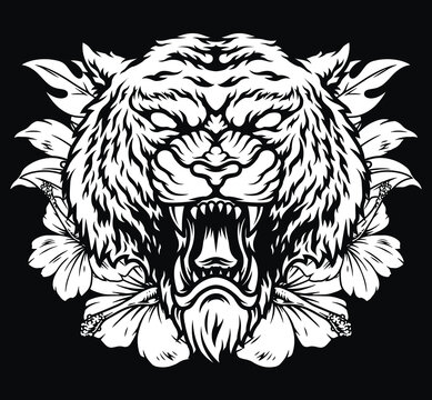 Majestic tiger head design