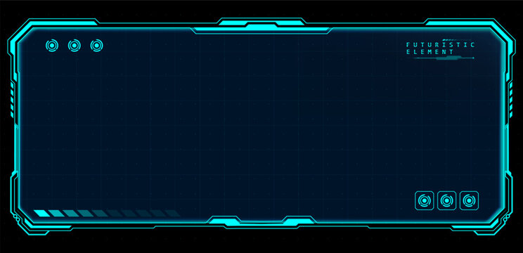 Frame Hud futuristic tech blue element. Vector editable