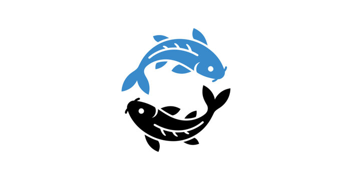 Minimalist Koi Fish Circular Logo