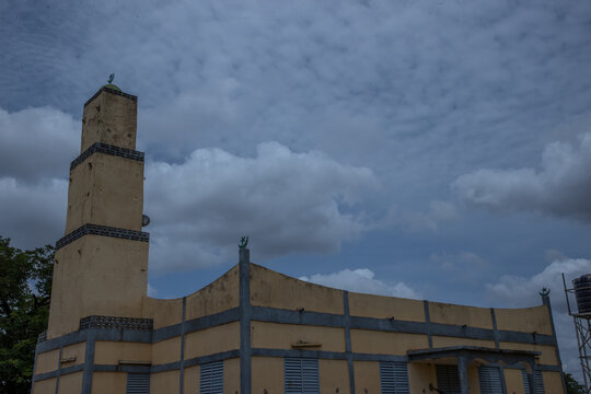 A mosque located in the city of Ouagadougou, Burkina Faso, a place of worship and prayer for followers of the Muslim religion