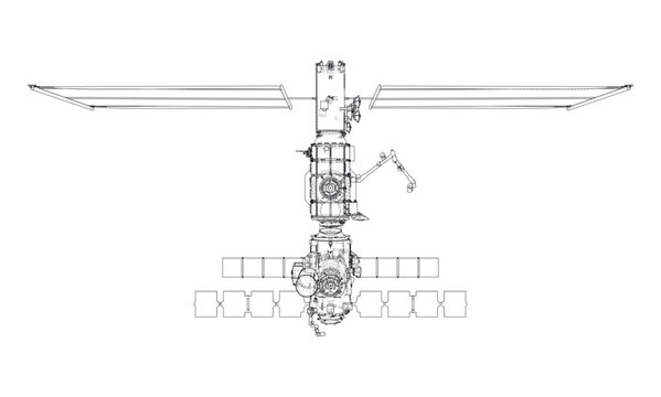 detailed illustration of a space station. Vector