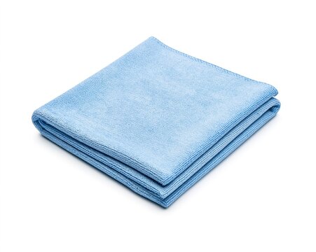 Folded Light Blue Microfiber Cloth