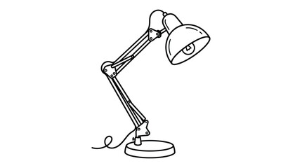 Obraz premium Adjustable desk lamp line drawing a black silhouette