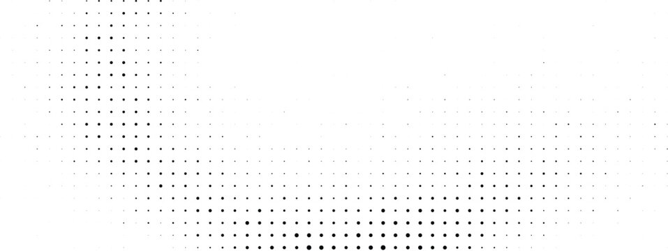 Halftone wave vector pattern, black and white dotted gradient background, abstract pop art texture for modern graphic design