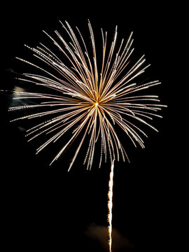 beautiful fireworks with expoloding colors against a dark sky