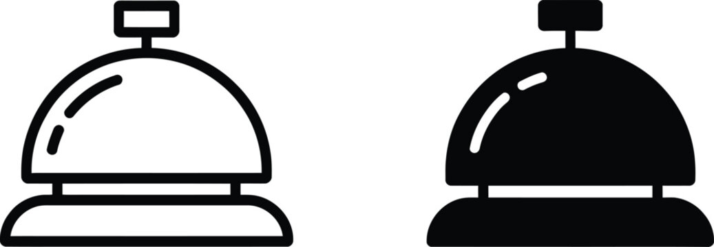Hotel reception service bell icon vector illustration