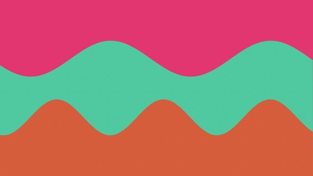 Vibrant abstract background featuring smooth multicolored wavy layers with bold pink teal with three distinct horizontal