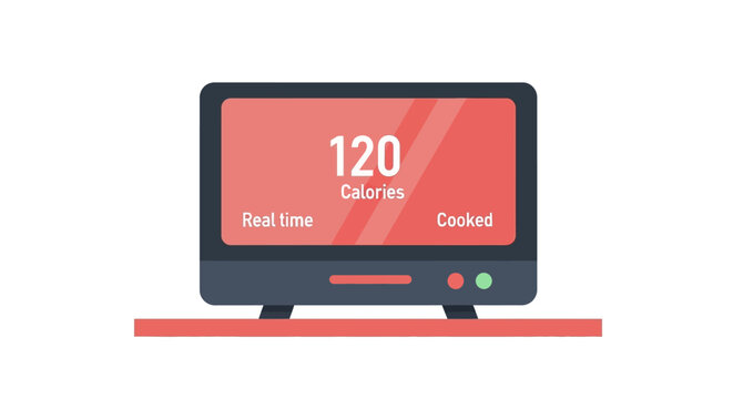Digital Calorie Counter Screen Illustration - Smart Health and Nutrition Tracking Vector