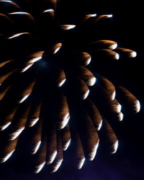beautiful fireworks with expoloding colors against a dark sky