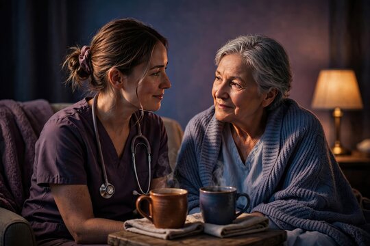 Warm moment of intergenerational connection and friendship
