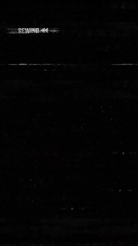 Vintage VHS tape rewind effect glitch overlay 4k video