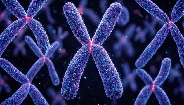 Chromosomes under microscope