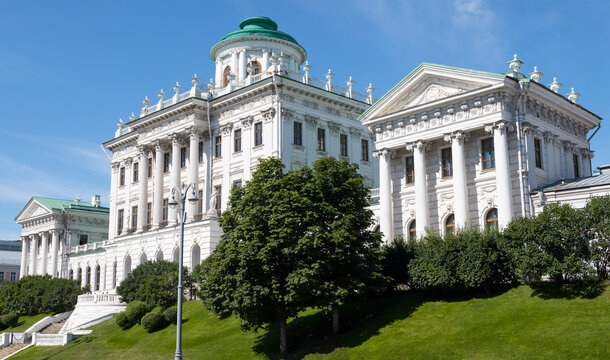 The old mansion of the Pashkov House on a sunny June day. Moscow, Russia
