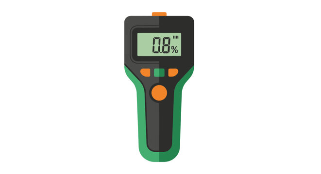 Digital Handheld Moisture Meter and Humidity Sensor Vector Illustration - Portable Electronic Measuring Tool for Construction and Industrial Safety