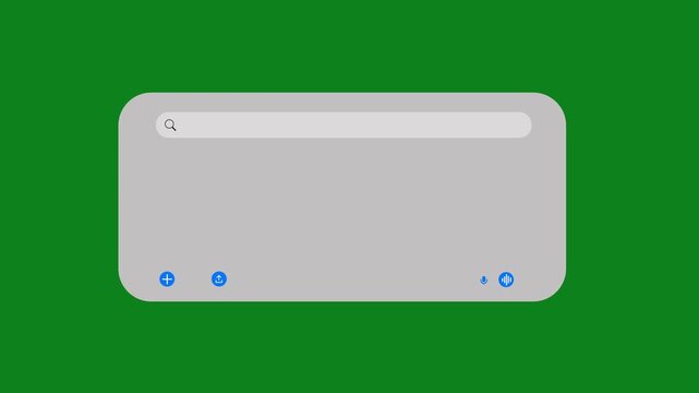 Search bar interface animation featuring grey input box motion graphic element