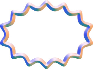 Obraz premium Abstract Gradient 3D Wavy Edge Oval Frame Starburst Background