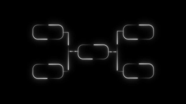 Minimalist glowing flowchart infographic template with animated nodes