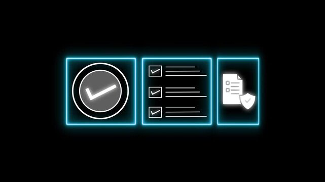 Digital checklist and compliance hud interface animation