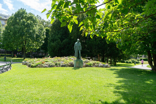The Burggarten park and the Palmenhaus in Vienna, Austria
