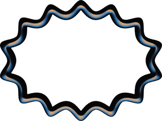 Fototapeta premium Abstract Gradient 3D Wavy Edge Oval Frame Starburst Background