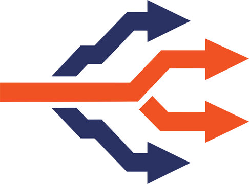 a group of arrows pointing in different directions, symbolizing change and movement
