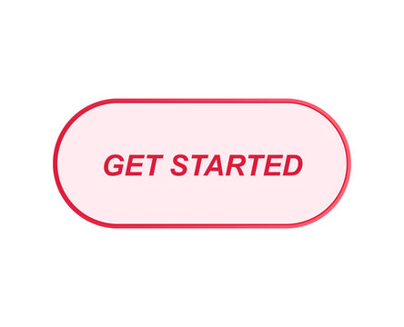 Pink rounded button with get started text on black background