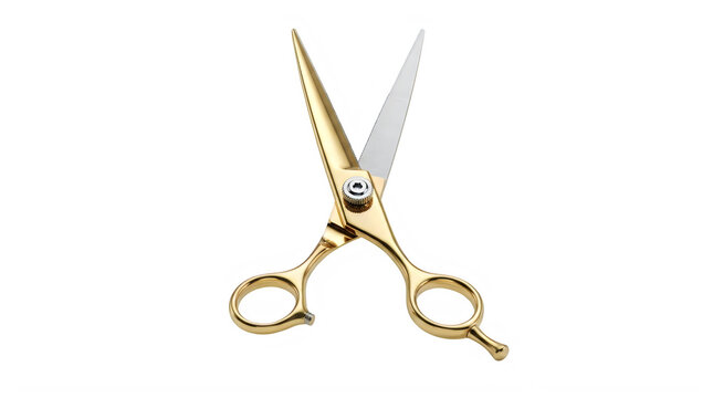 Professional gold hair cutting scissors for barbers and salon stylists