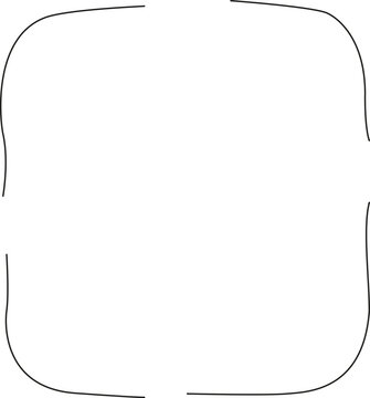 Minimal Broken Organic Frame Outline Vector