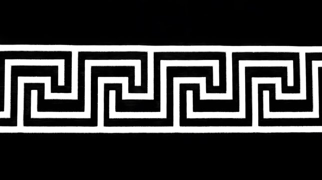 Classic black and white Greek key meander pattern.