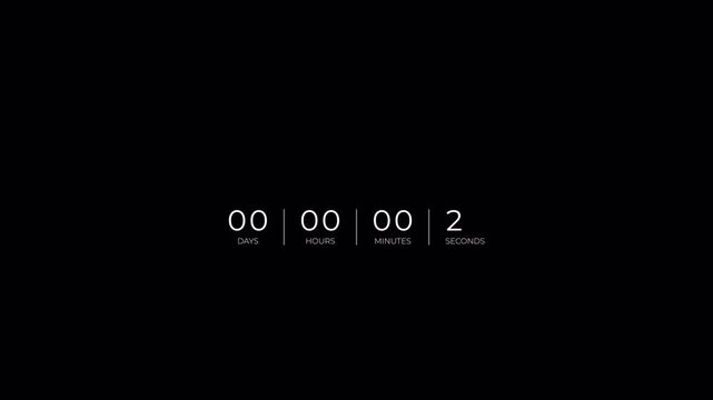 Minimalist digital countdown timer showing final seconds on a black background.