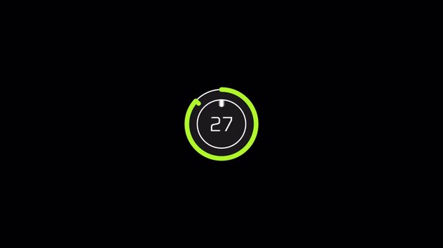 Minimalist digital countdown timer with circular progress indicator.