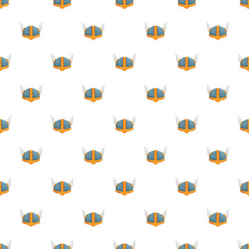 Viking horned helmet icons forming a repeating seamless pattern