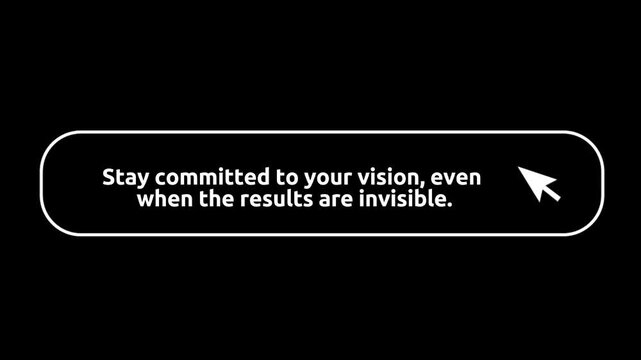 Motivational Quote Animation &ndash; Stay Committed to Your Vision | 4K