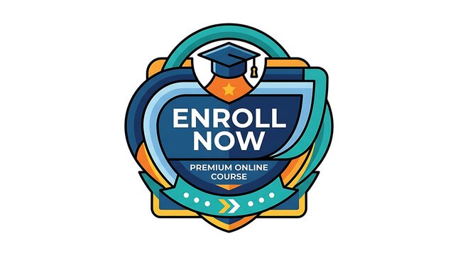 Enroll now premium online course badge